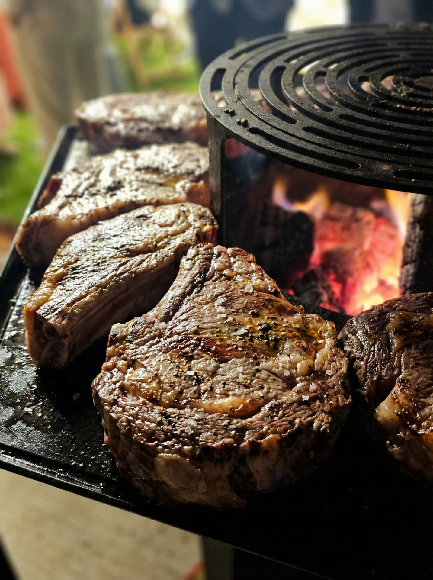 Animation traiteur brasero et rôtisserie cochon de lait mariage Lyon